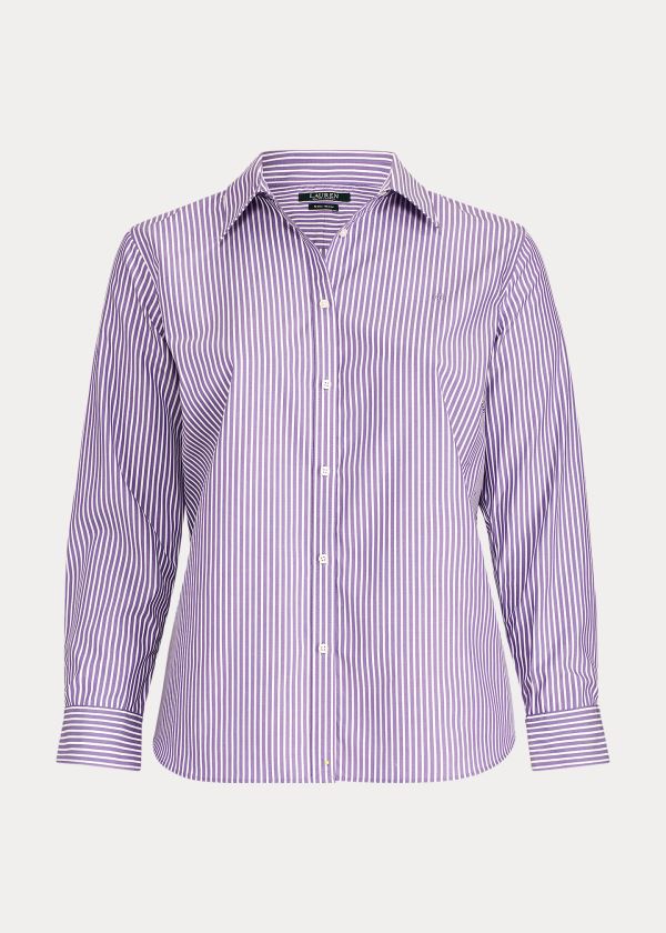 Ralph Lauren Easy Care Striped Cotton Skjorter Dame Danmark (ISNFZ6942)